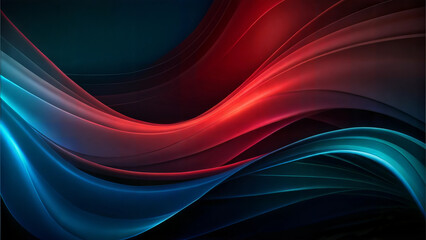 Abstract flowing waves in red and blue tones for modern backgrounds and graphic design
