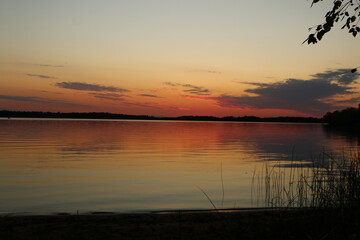 sunset over the lake