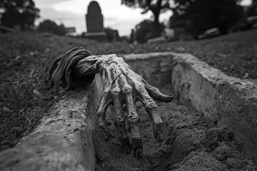 Zombie Hand Coming Out Of Grave Page 19627 Halloween with generative ai
