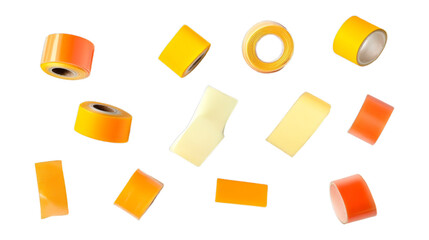 PNG Colorful Adhesive Tape Rolls - Office Supplies Isolated on Transparent Background