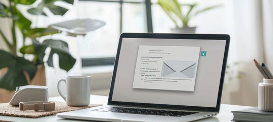 Minimalist Email Template on Laptop Screen for Product Ad Campaign and Call to Action Design