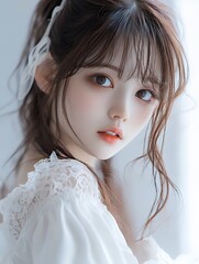 日本人女性のヘアモデル