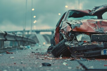 Abandoned Car on Roadside