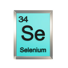 Selenium front - Periodic Table Element, Scientific and Educational Use, Transparent and...