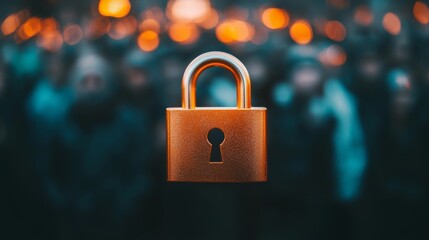 Abstract Lock Against Blurred Background with Lights