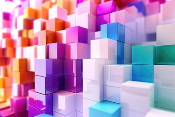 Obraz premium Colorful Cubes in Room