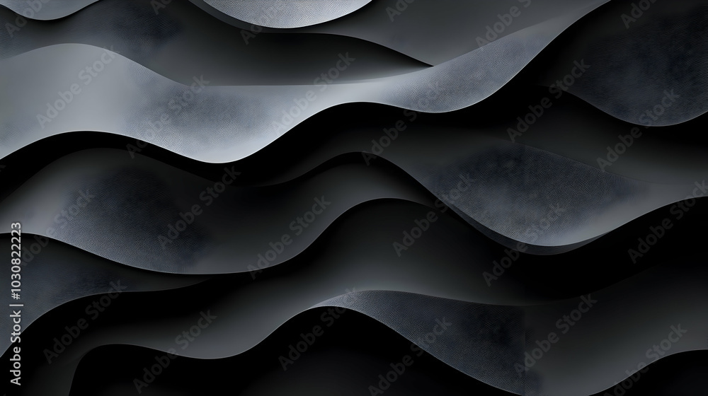 Poster abstract waves of dark tones creating a smooth, flowing texture.