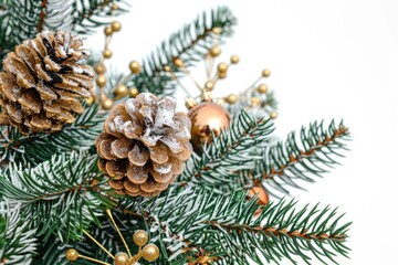 Christmas tree with pinecones