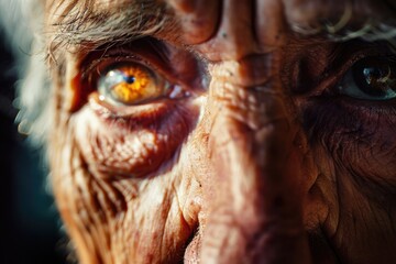 Old Woman's Face Close Up