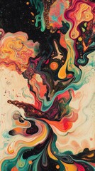 Vibrant Abstract Cosmic Swirls