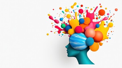 Creative thinking concept with vibrant colors and abstract elements.