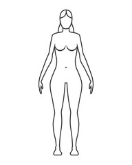 Woman body shape. Female figure silhouette. Vector illustration image.