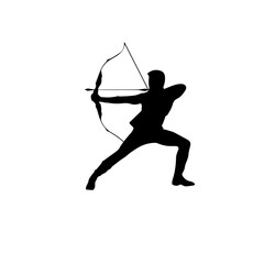 Archer sport silhouette with white background