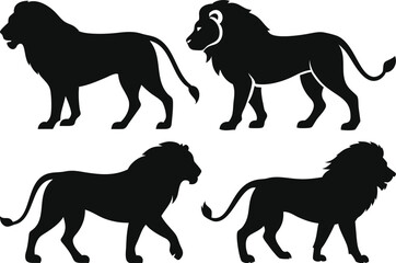 Lion set vector illustration
