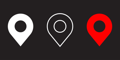 location vector, location icon set, pin icon, map icon, location icon