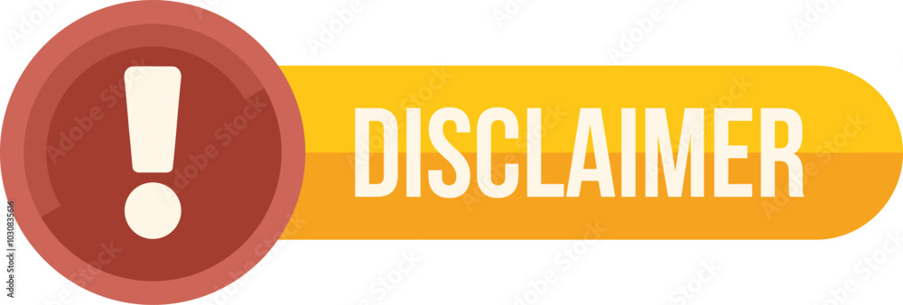 Poster disclaimer warning message with exclamation point icon is being displayed