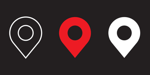 location vector, location icon set, pin icon, map icon, location icon