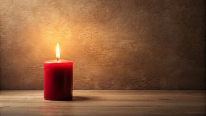Red Candle Glow - Minimalist Warm Lighting for Serenity and Calmness