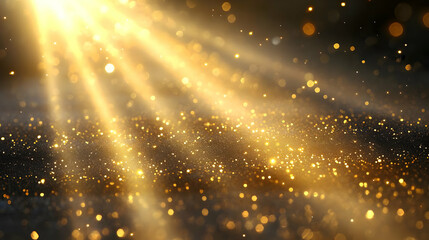 Fototapeta premium A shimmering display of golden light and sparkles.
