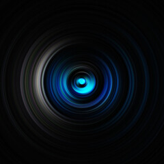 Colorful radial motion effect. Abstract rounded background. Color curves and sphere.