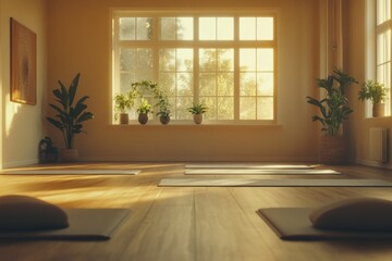 Fototapeta premium Yoga Room with Window View