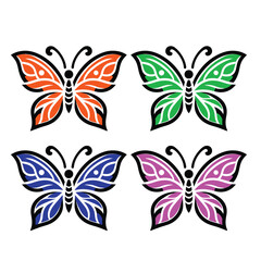 A vibrant butterfly logo icon in vector style, showcasing elegant wings in a colorful design against a soft background.