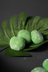 Chewy mochi cake, has a sweet and savory taste