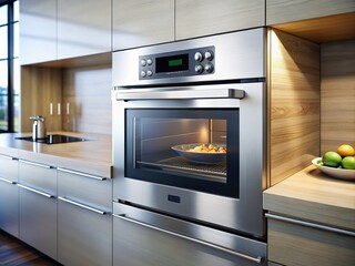 Fototapeta premium Modern Kitchen Digital Oven Interface - Minimalist Style