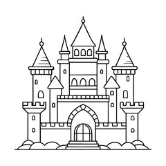 Obraz premium castle outline coloring page for kids