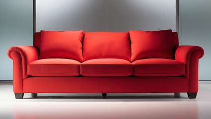 Fototapeta premium Red sofa on transparent background, red sofa, sofa design, furniture unique design