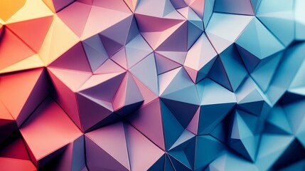 Obraz premium a beautiful geometric wall of 3d polygons, using cool colours only, abstract 