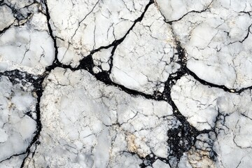 Cracked pavement