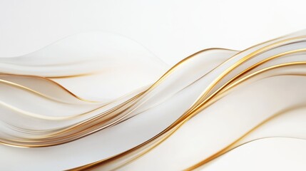 Obraz premium Abstract luxury golden and white waves background. Moving soft smooth wavy texture