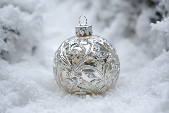 Silver Ornament Snow