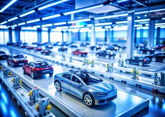 "Tilt-Shift Focus on Innovative Solid-State Lithium Batteries Powering Electric Vehicles"