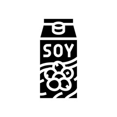 soy milk carton vegan food glyph icon vector. soy milk carton vegan food sign. isolated symbol illustration