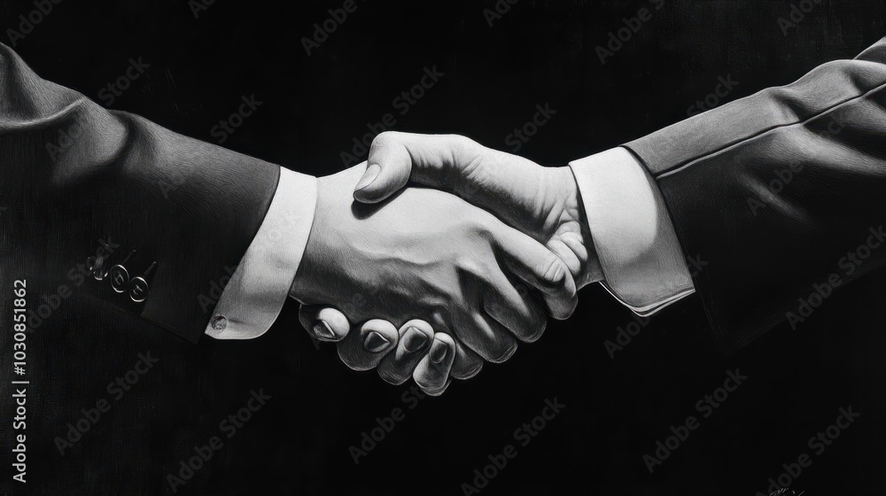 Wall mural handshake on a business meeting