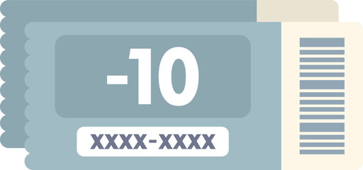 Two blue raffle tickets are lying flat with the winning number ten visible