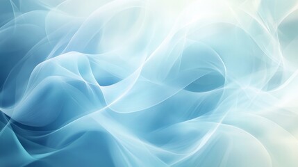 Obraz premium Simple and soft background, primarily in light blue and white tones, featuring subtle flow and gradient colors, with gentle lines and overlapping light effects