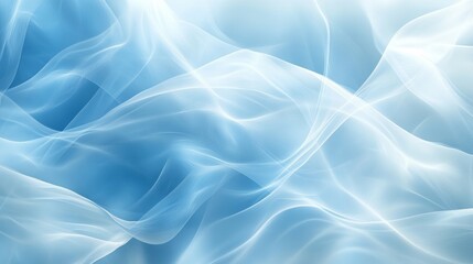Fototapeta premium Simple and soft background, primarily in light blue and white tones, featuring subtle flow and gradient colors, with gentle lines and overlapping light effects
