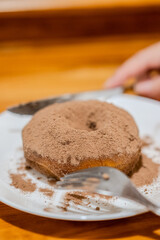 Donut with chocolate powder