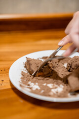 Eating donut with fork