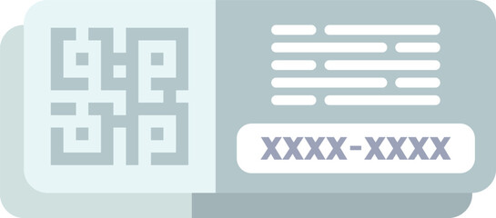 Event ticket containing qr code for scanning access control with printed information below