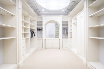 Large walk-in closet with skylight