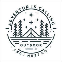 monoline Adventure is Calling - Minimalist Outdoor Logo Design