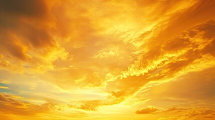 Obraz premium Evening sunshine background. Yellow orange sky colors landscape. Incredible dramatic sky
