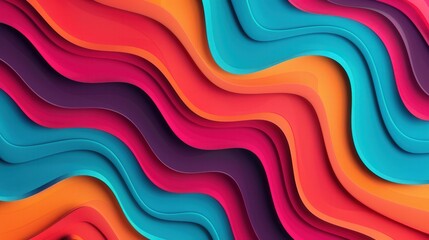 Fototapeta premium Dynamic Abstract Fractals, vibrant 3D shapes intertwining in a flat design, creating a mesmerizing visual experience that captivates the imagination and inspires creativity.