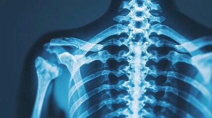 Monochrome X-ray scan of skeletal structure, injury visualization in clinical radiography, X-ray image, technology