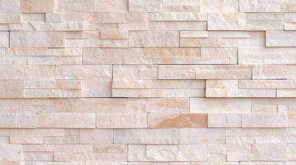 Fototapeta premium Beige Brick Wall with Horizontal Lines, a subtle and sophisticated backdrop featuring a smooth texture and warm tones, perfect for minimalist designs and elegant presentations.