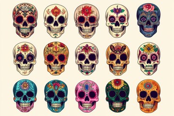 Skulls with different designs